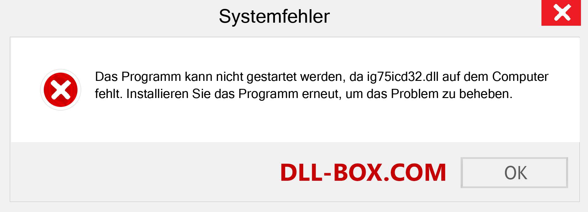 ig75icd32.dll-Datei fehlt?. Download für Windows 7, 8, 10 - Fix ig75icd32 dll Missing Error unter Windows, Fotos, Bildern