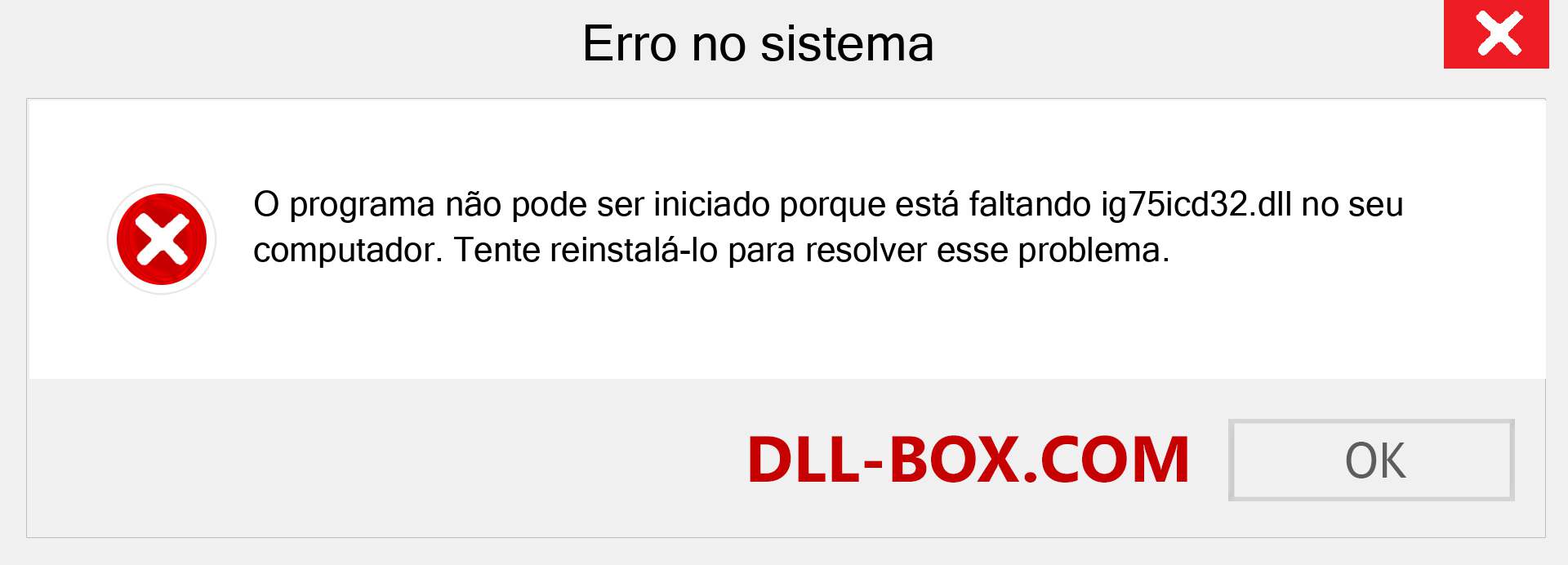 Arquivo ig75icd32.dll ausente ?. Download para Windows 7, 8, 10 - Correção de erro ausente ig75icd32 dll no Windows, fotos, imagens